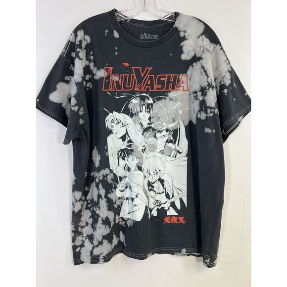 VTG InuYasha Gray Tye Dye T Shirt Adult Medium Unique Design Tee - Picture 1 of 5
